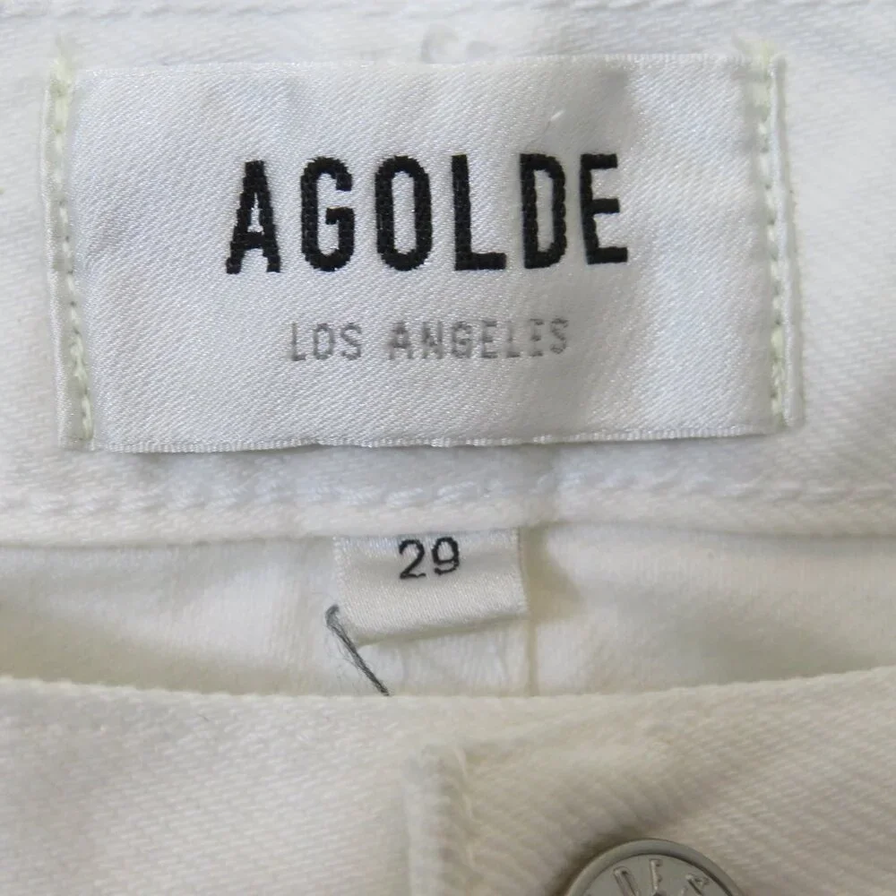 Agolde White Wide-Leg Flare Jeans - Picture 3 of 9